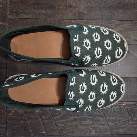 Green Bay Packers Women's Canvas Espadrille Flat - Picture 2 of 6
